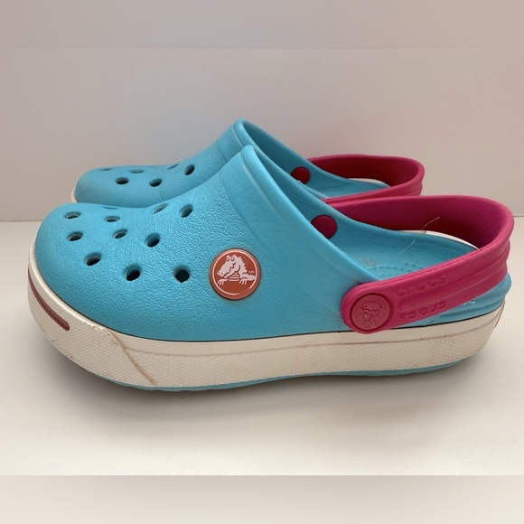 Kids Blue and Pink Crocs - Size 10/11 - Picture 5 of 7